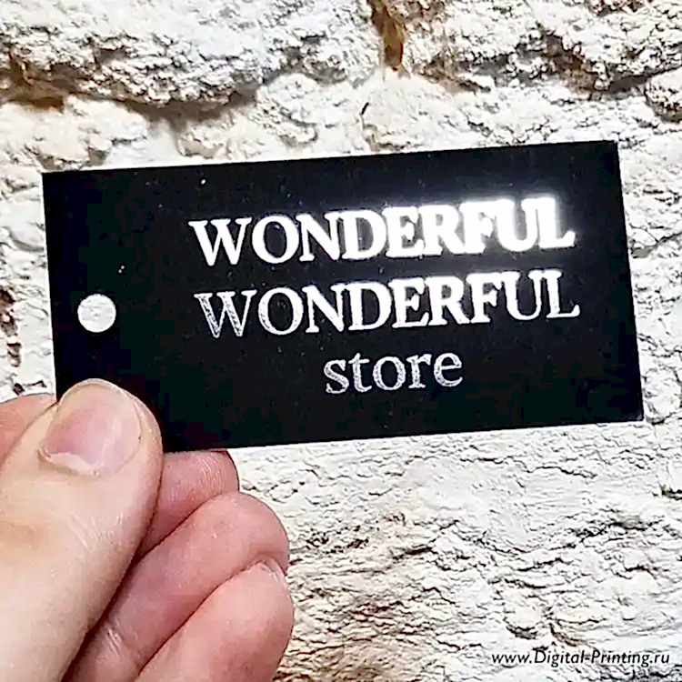 Бирки и ярлыки дизайнерские с тиснением фольгой